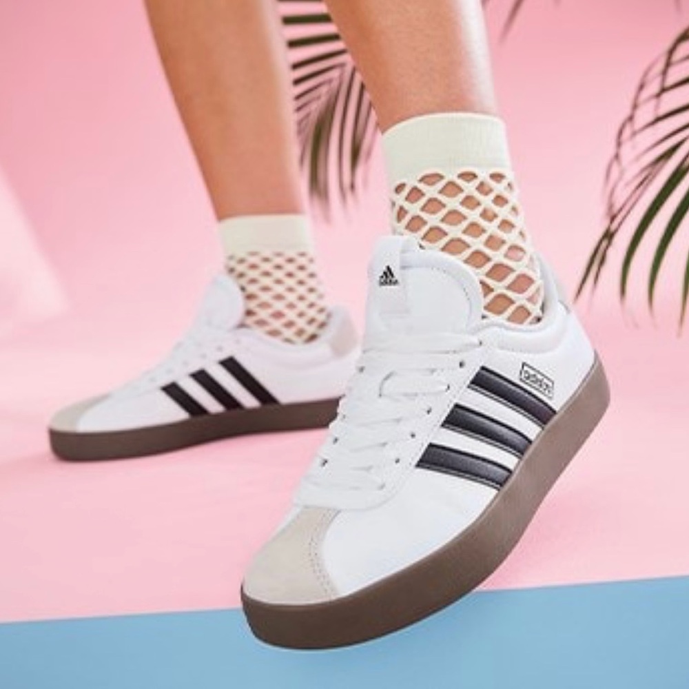 Adidas Women's White and Black Sneakers